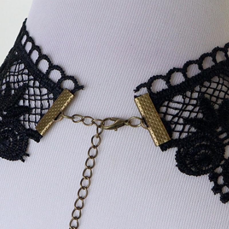 Gothic Lace Choker Necklace Bracelet Earrings Mask Eyemask Halloween Costume Accessories Jewelry for Women Girls Gift