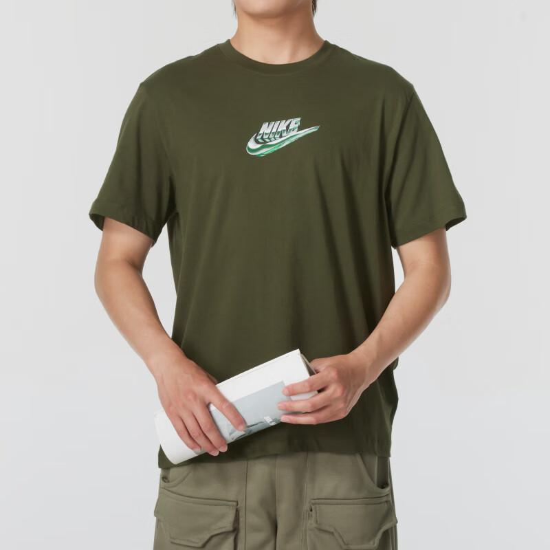 Nike Letter Logo Printed Casual Quick-Dry Breathable Short Sleeve T-Shirt Men Tops Green FZ5398-325
