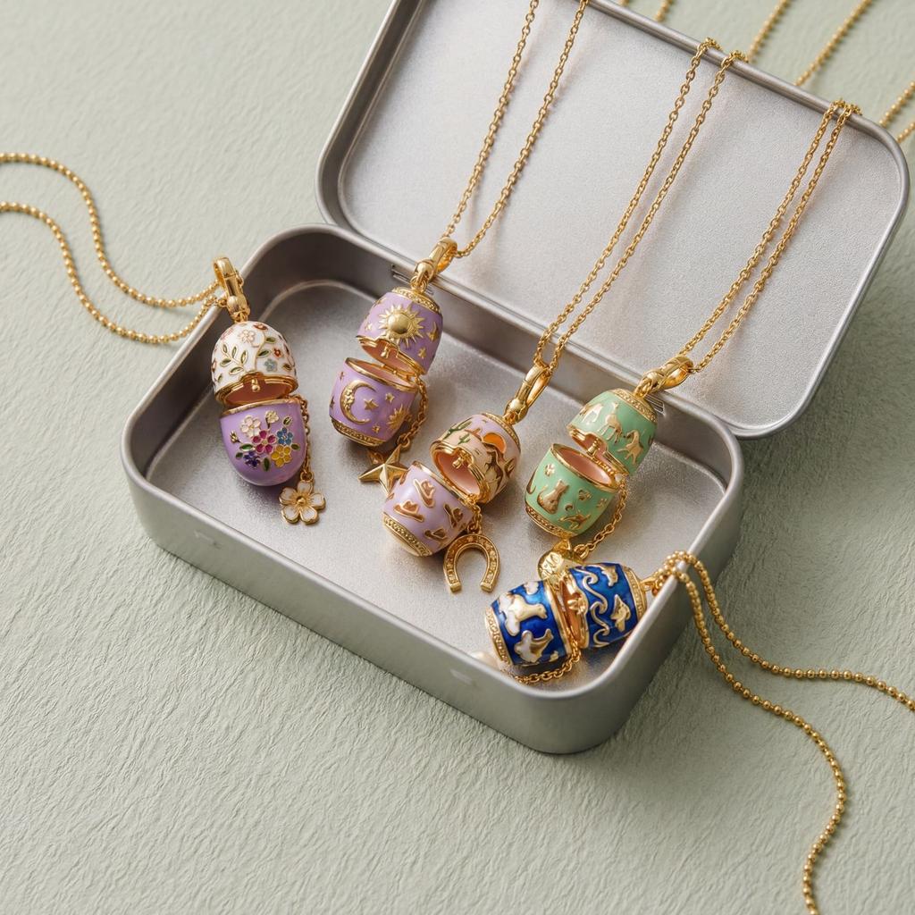 Overseas Popular Flower Star Moon Animal Marine Element Opening And Closing Pendant Copper Necklace Gift
