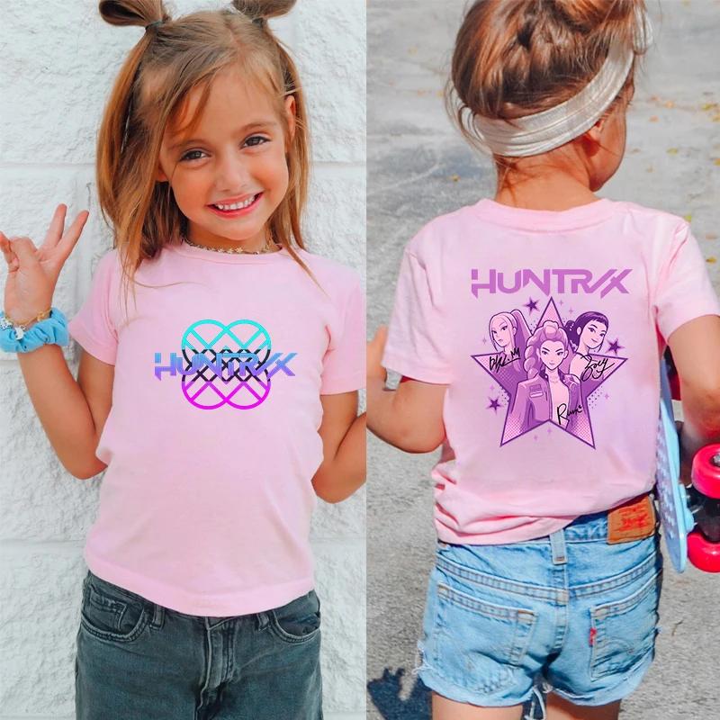 Kids T-Shirt Kpop Demon Hunter Graphic Tops Harajuku Korean Boys Girls Streetwear Short Sleeve Tees Children Clothing