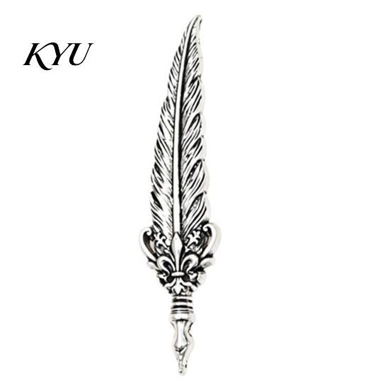Accessorio da bavero da uomo 1/2 pezzi Spilla con piuma vintage per uomo, Gioielli in lega color argento, Spilla decorativa retrò per colletto di camicia, Badge decorativo per abiti, borse, cappelli, sciarpe, abiti