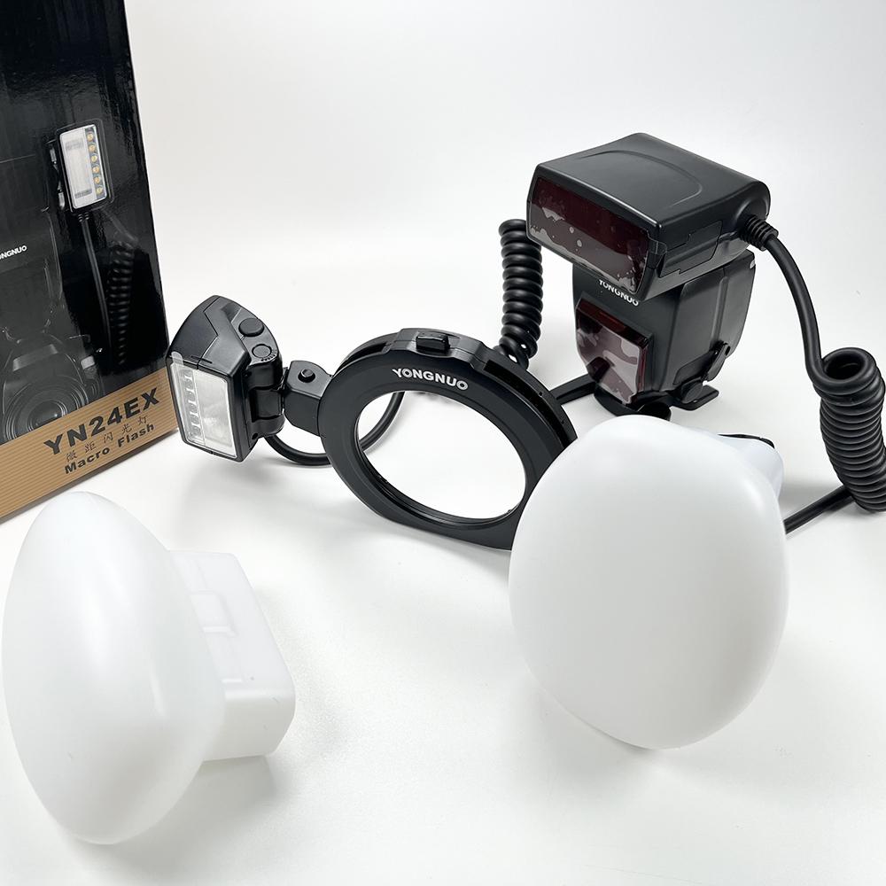2pcs Softbox Dual Head Flash Lamp Diffuser Soft Light Hood for Nikon R1C1 Yongnuo YN24EX Godox MF12 Dentistry Camera Accessories