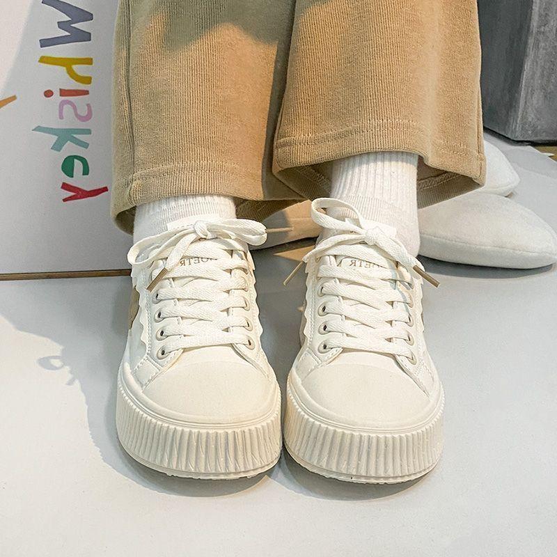 Sweet Flower Girl Flat Shoes White Youth Multi Functional Casual Shoes New Flat Shoes Women's Shoes