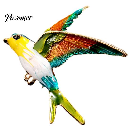 Oil Dripping Bird Pin Swallow Brooch for Women, Enamel Lapel Pin, Decorative Alloy Badge Coats Suits Dresses Scarves Vintage Clothing Accessory