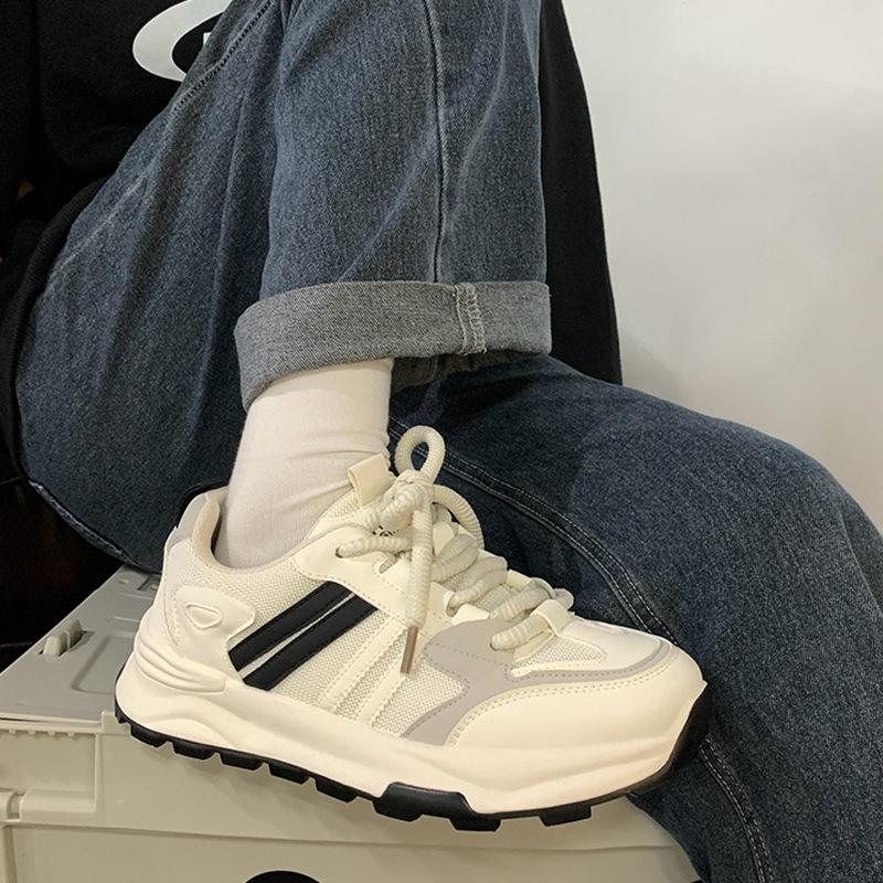 Fashion New Little White Shoes Women's 2025 Spring and Autumn Women's Shoes Platform Versatile Height Increase Wear-resistant Breathable Casual Moral