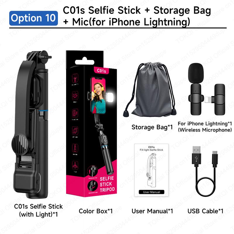 Mini C01/C01s Selfie Stick with Bluetooth Remote Portable Tripod for Cellphone Extendable Stand for iPhone Xiaomi Phone Holder 7