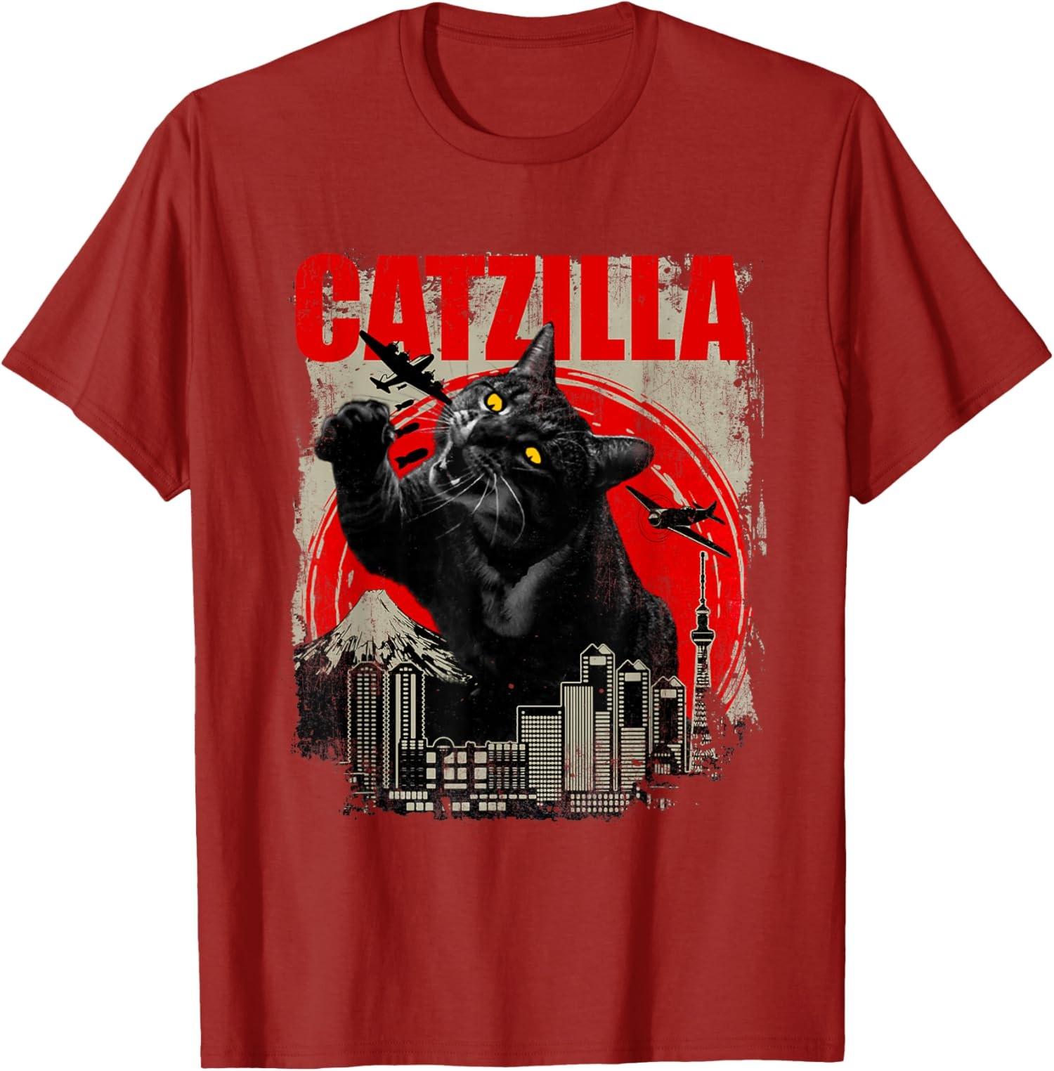 Rude Catzilla Funny Cat Lover Kitten Kitty Funny Unisex T-Shirt S разноцветный