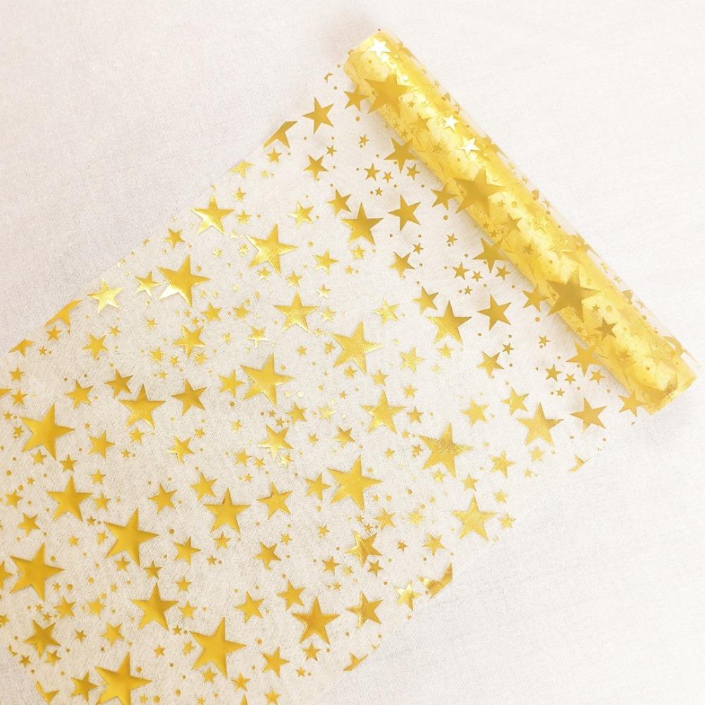 Sheer Mesh Bling Star Table Runner Star Pattern Romantic Mesh Table Runner Polyester Shimmery Glitter Table Runner