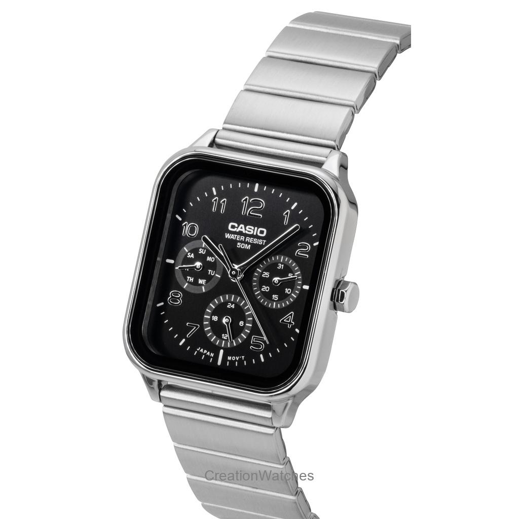 Casio Standard Analog Stainless Steel Black Dial Quartz MTP-M306D-1AV Men's Watch