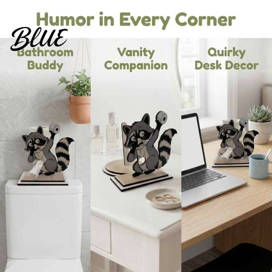 Funny Animal Toilet Roll Stand Paper Holder  Creative Shape Dispenser  Vertical Stable Tissue Rustic Log Style Storage Rack  Solid Wood for