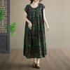 DIMANAF New 2026 Plus Size Summer Beach Women Cotton Vintage Lady Long Dress Floral Print Loose Oversize