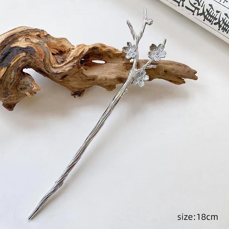 New Metal U Shape Moon Hair Sticks for Women Vintage Elegant Chinese Black Crystal Hairpins DIY Hairstyle Hair Accessories Gifts