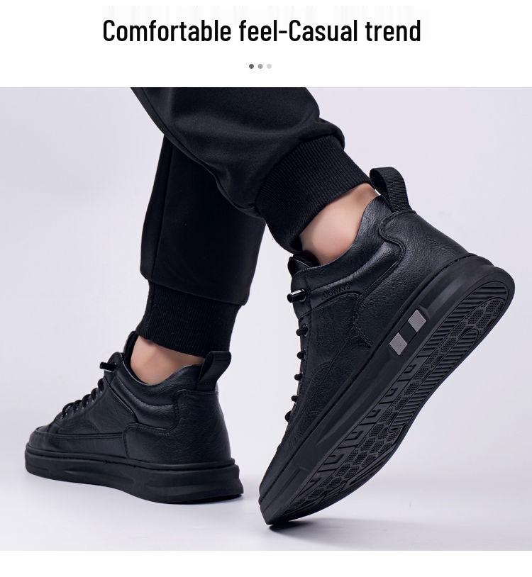 Herren Schwarze Weiche Sohle Rutschfeste Skate Sneakers - Vielseitige, Atmungsaktive Freizeitschuhe für Herbst/Winter 2025.