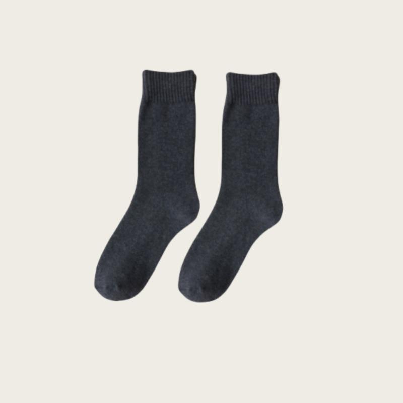 Winter and Autumn Men's Thickened and Padded Long Socks for Warmth and Insulation, Pure Color Looped Floor Socks