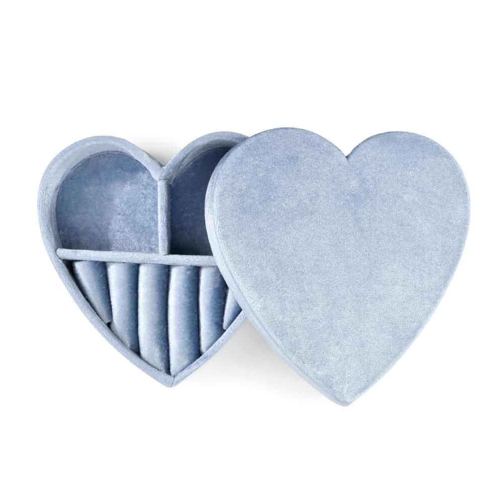 Custom Logo Heart Shaped Velvet Jewelry Box Portable Ring Earring Storage Display Wedding Jewelry Gift Packaging Case Velvet