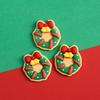 10Pcs Christmas Resin Accessories Cute Santa Claus Snowman Elk Christmas Tree Flat