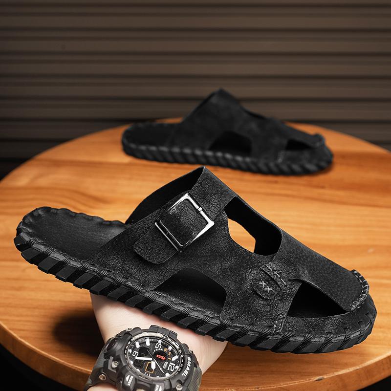 Summer Baotou Mens Sandals Lightweight Outdoor Sport Sneakers Man's Water Shoes Beach Slippers Toe Protection for Male Swim Walk