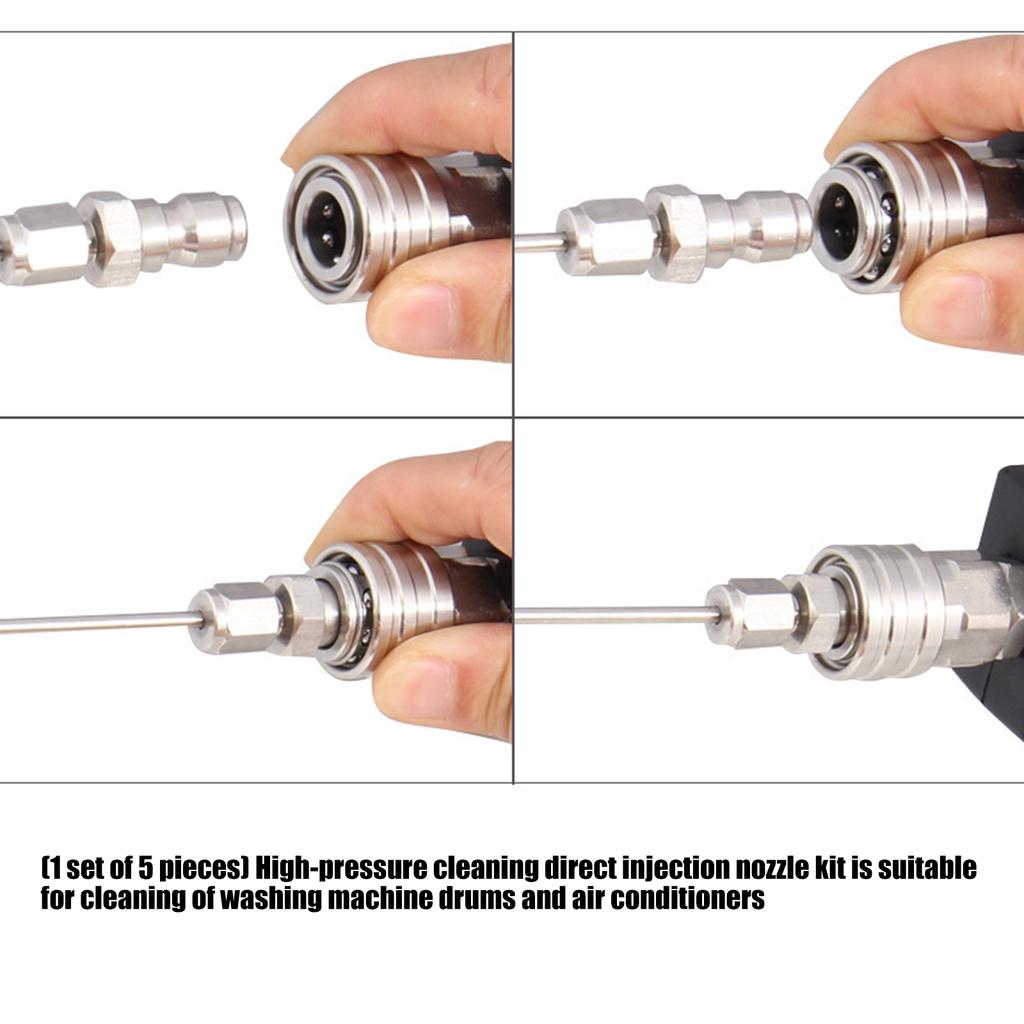 Heavy Duty 5Piece Powerful Cleaning Washer Nozzle Sprayed Needle Kit Perfect For Washing Machine Drum And Air Conditioner