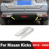 For Nissan Kicks 2016 2017 2018   Chrome Car Accessories Rear Bumper Fog Light Lamp Cover Trim Tail Foglight Bezel Trim