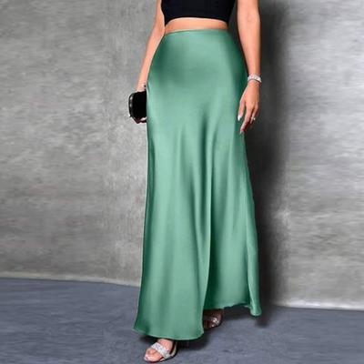 Women's Fashionable And Casual Design French Elegant Draped Satin Skirt