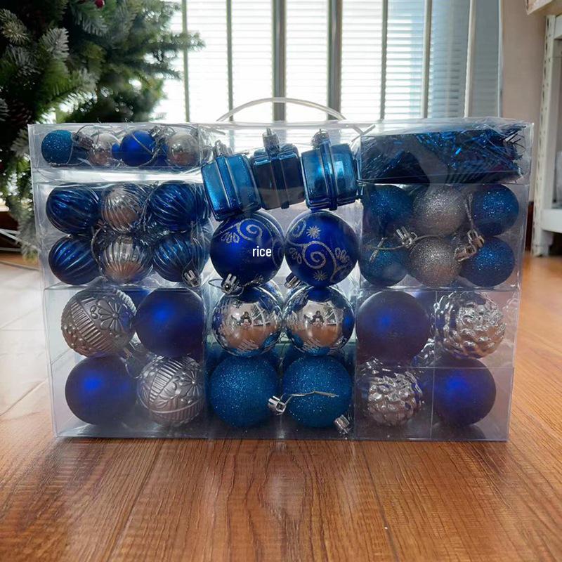 87-Piece Christmas Tree Decoration Set: Plastic Ornaments & Hanging Balls