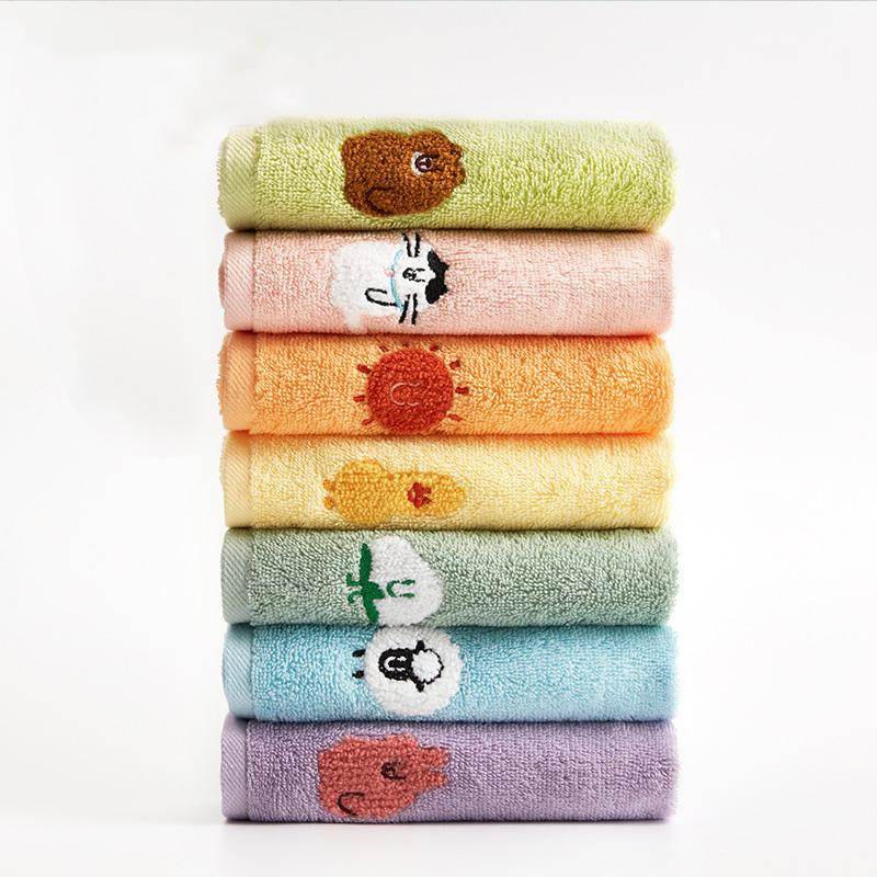 Cotton Baby Saliva Towel 25x50cm Embroidered Hand Towel Face Wash Towel for Infants Soft Absorbent Saliva Control Towel