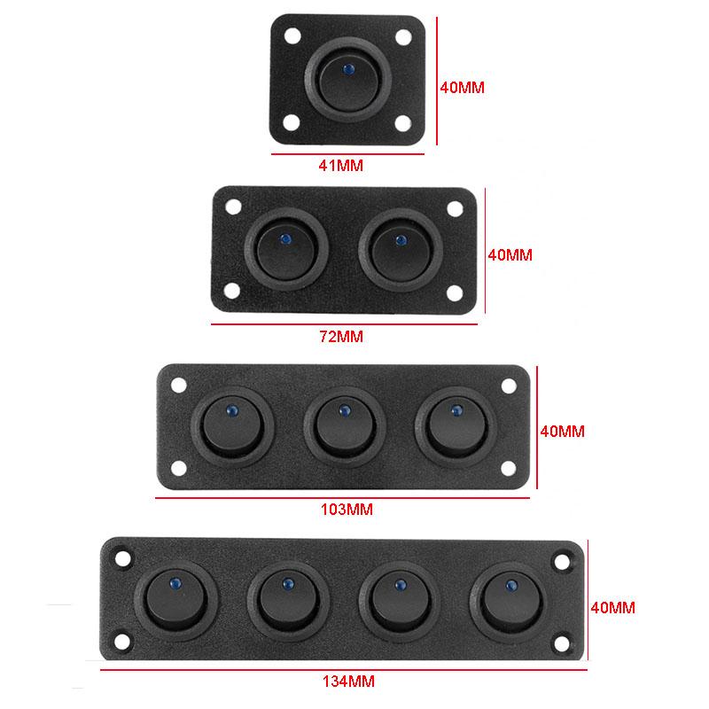 12V 1-4 Gang Universal Toggle Switch Panel USB Car Boat Marine RV Truck Blue LED Styling Accessories Marine Rocker Switch Relays 5