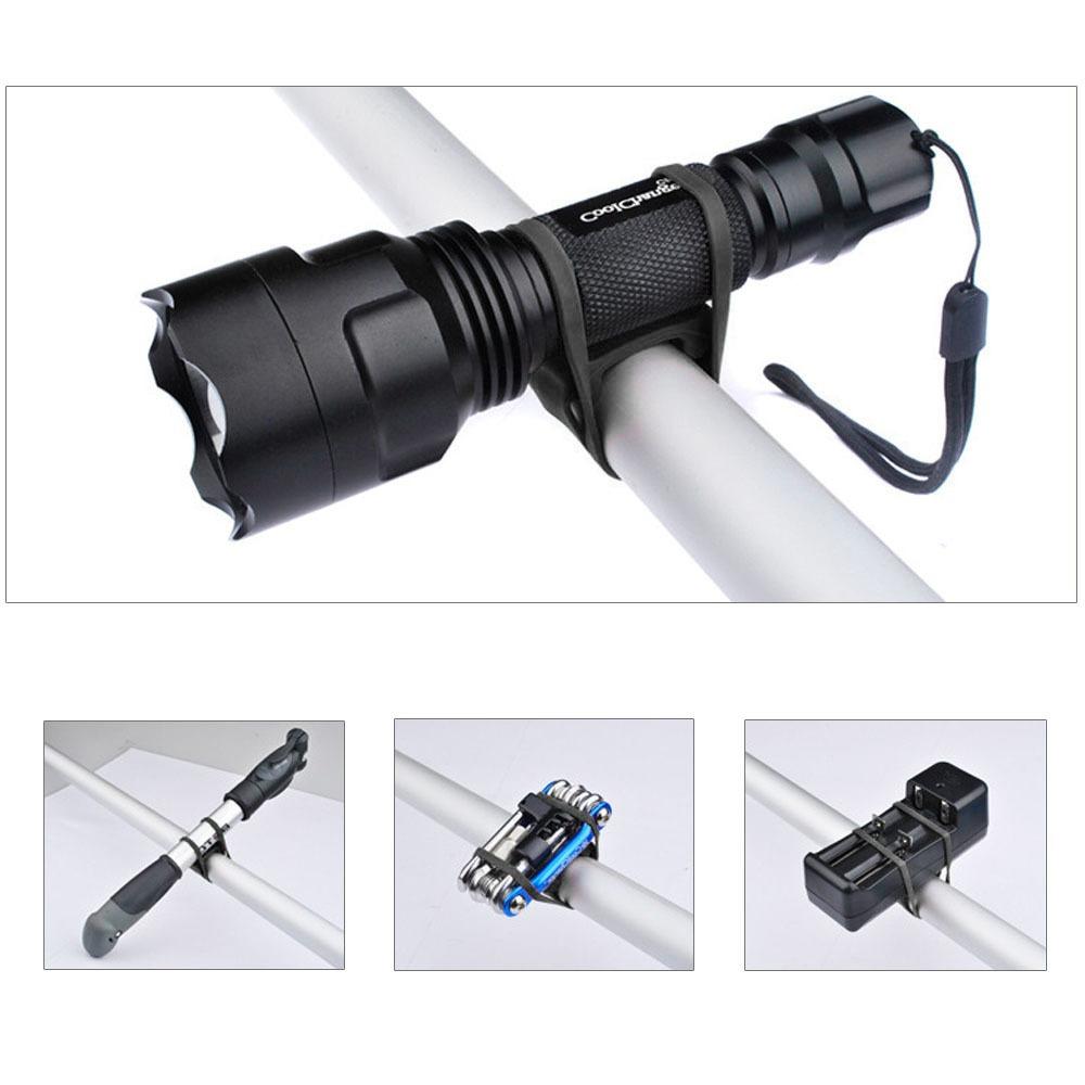 10PCS Multi-Functional Bike Band Silicone Bike Straps Flashlight Mounting