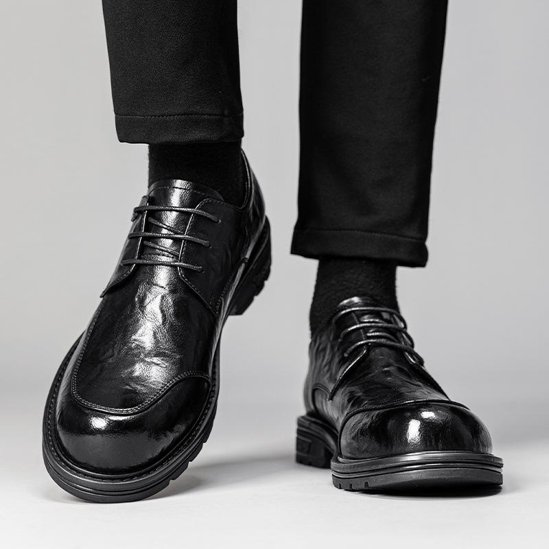 Business Dress Microfiber Leather Shoes 2025 New Men's British Style Comfortable Retro Trend Casual Versatile Large Size