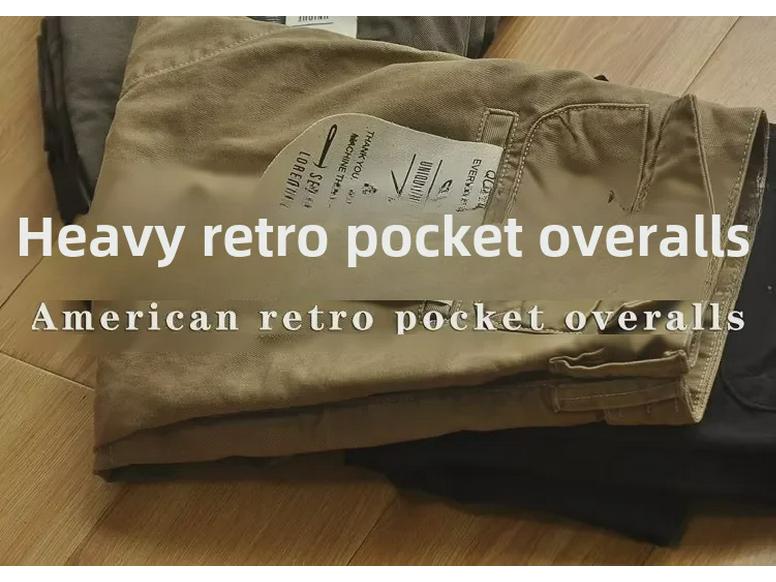 Men's American Retro Dirt-Resistant Loose Straight Overalls