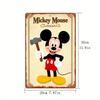 Vintage Mickey Mouse with Hammer Tin Sign - 5.08x20.32 Cm Wall Art for Home Studio, Living Room & Game Room | Classic Cartoon De