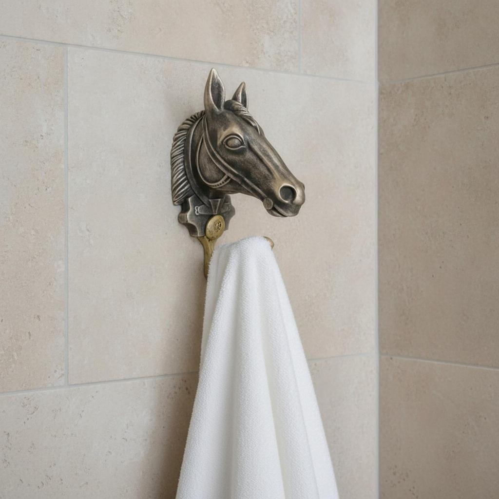 Horse Head Wall Hook Vintage Handmade Look for Closet
