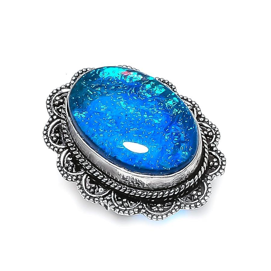 

Natural Blue Triplet Opal Gemstone 925 Sterling Silver Jewelry Ring Size 8 ETC-13973