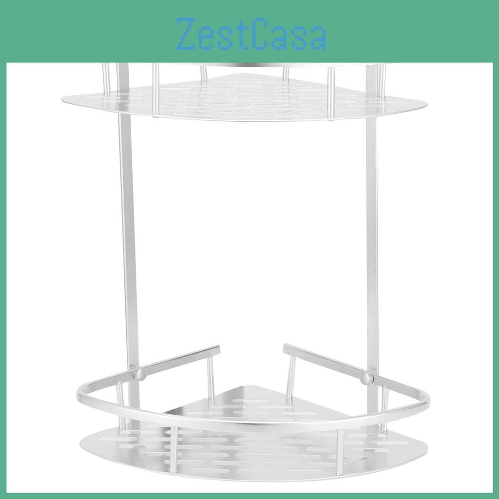 Layer Shelf 2 Shower Corner Wall Mounted Aluminum Rack For Bathroom Kitchen Dormitory
