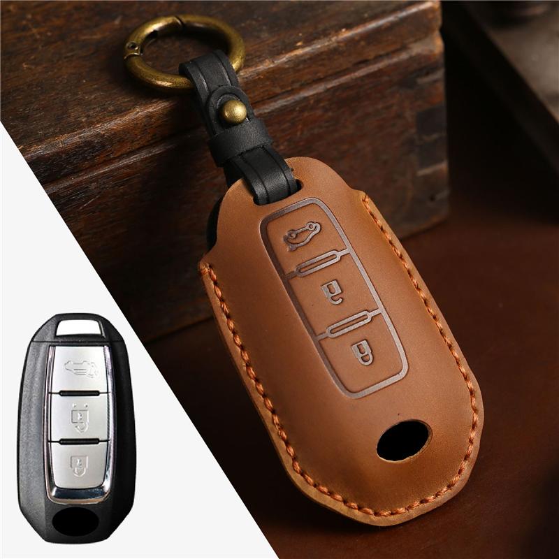 Leather Car Remote Key Cover Case Holder Shell Keychain Keyring Bag Fob For Infiniti New Q50L Q70L QX50 G25 FX35 QX60 QX55 Q60