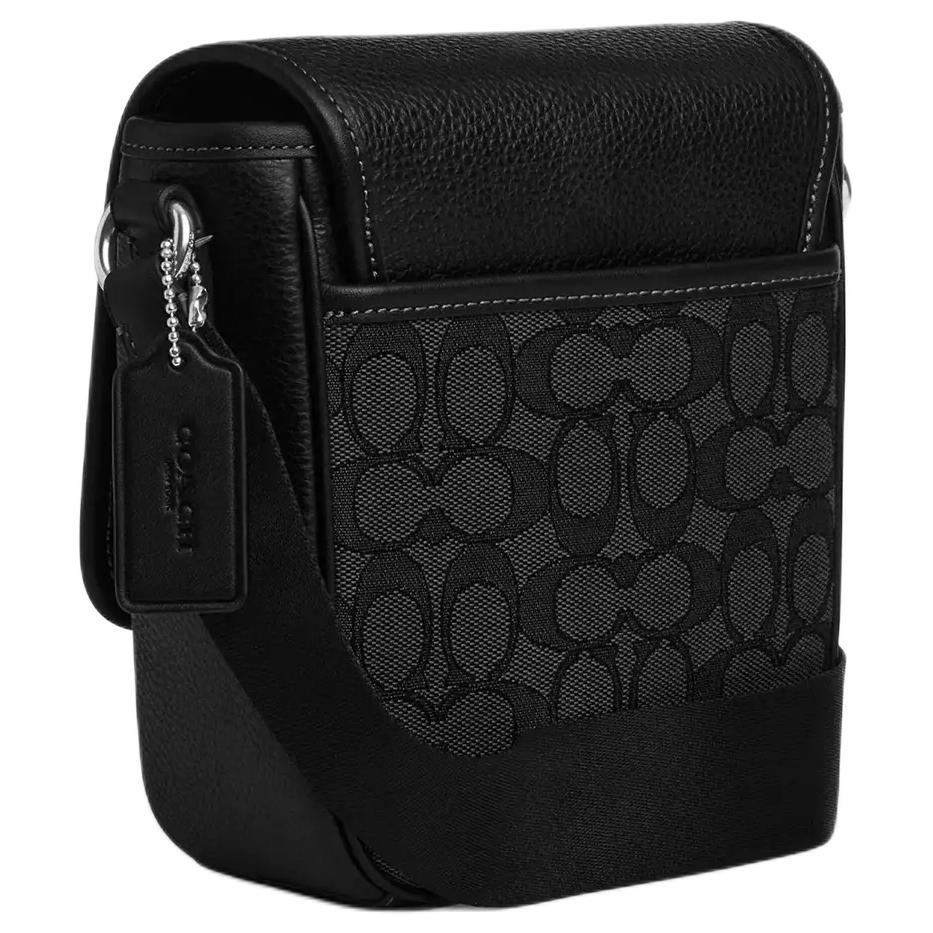 Coach Lucas Signature 15 Logo Charm Smooth Calfskin Mini Shoulder Crossbody Bag Men bags Black CAT13-SVO1U