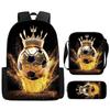 Youth Football Player Print Backpack School Kids Large Capacity Dual-Shoulder Bag Breathable Lightweight Unisex Oxford