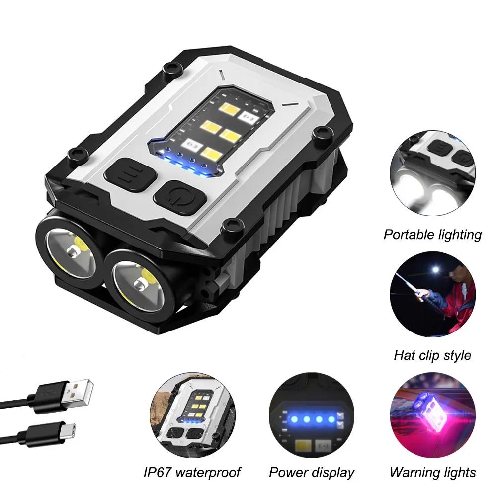 Clip on Flashlight Rechargeable Mini LED Keychain Flashlight, Compact Pocket COB Light for Night Work, Running, Walking, Camping