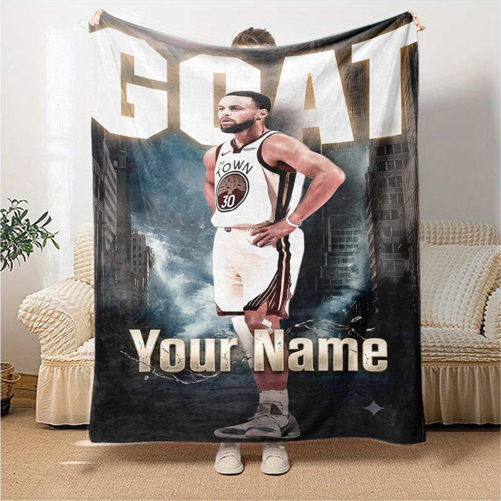 Golden State Warriors Curry Personalized Name Blanket Multi-purpose Personalized Blanket Comfortable Throw For Living Room Office Chair Office Picnics