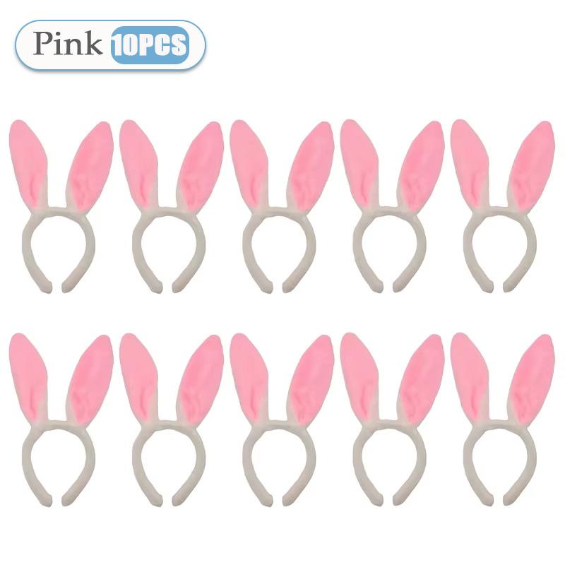 1-15 Stück rosa Hasenohren-Haarreifen, niedliche Plüsch-Hasenohren, Haarband, Osterdekoration, Kostümparty, Cosplay, Haarschmuck