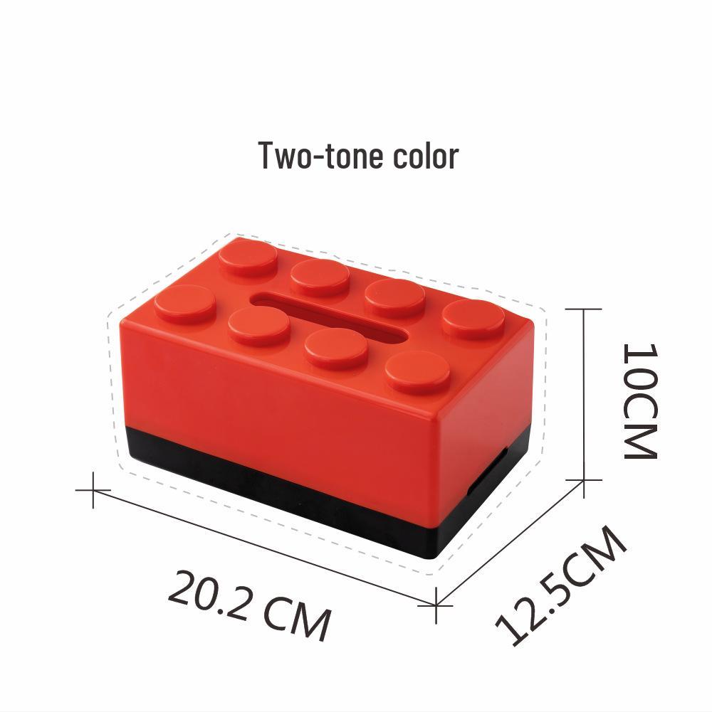 Two-Tone ABS Building Blocks Tissue Box - Creative Pull-out Design for Bathroom & Living Room