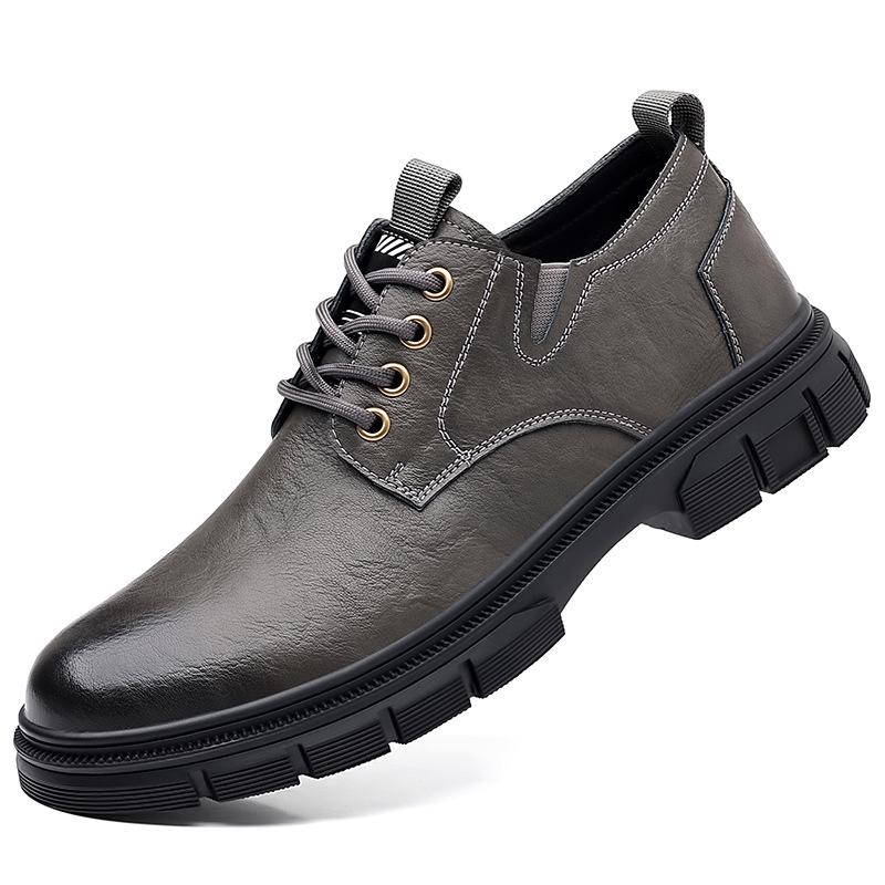 2025 autumn new men's platform tooling big head leather shoes men's outdoor leisure lace-up retro single shoes tide 3039