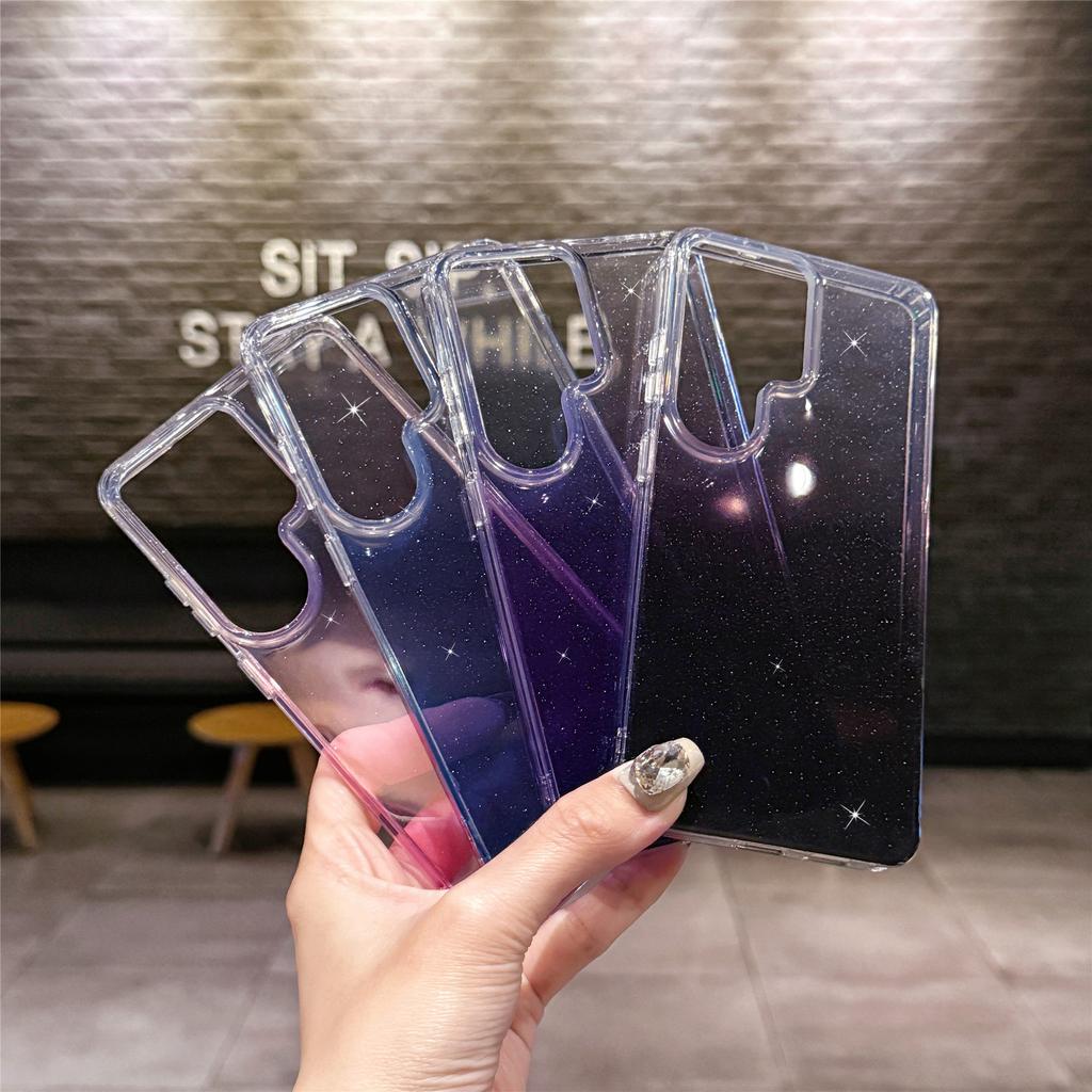Applicable to Samsung S26Ultra mobile phone case gradual change S25FE glitter star anti-drop S26 transparent case spot