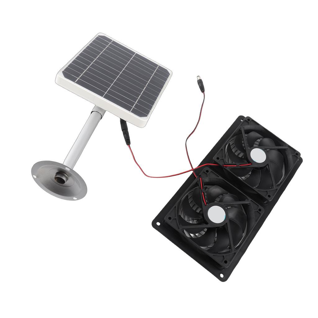 Solar Panel Fan Kit Double Exhaust Fan for Chicken Coop 20W Solar Powered Fan with Waterproof Dual Fans
