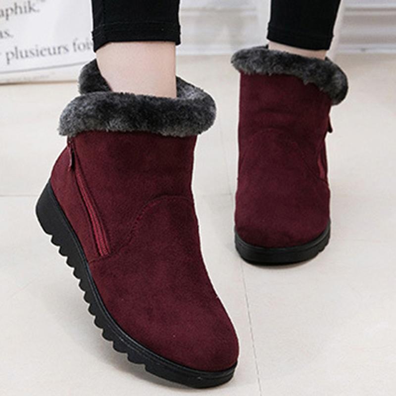 Winter Warm Women Snow Boots Platform Casual Shoes Plus Size Ladies Boots Zipper Woman Fur Waterproof Ankle Botas Mujer Shoes