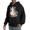 Men's Hooded Sweatshirt, Contrasting Color Sweatshirt, Sports   Casual Jacket
