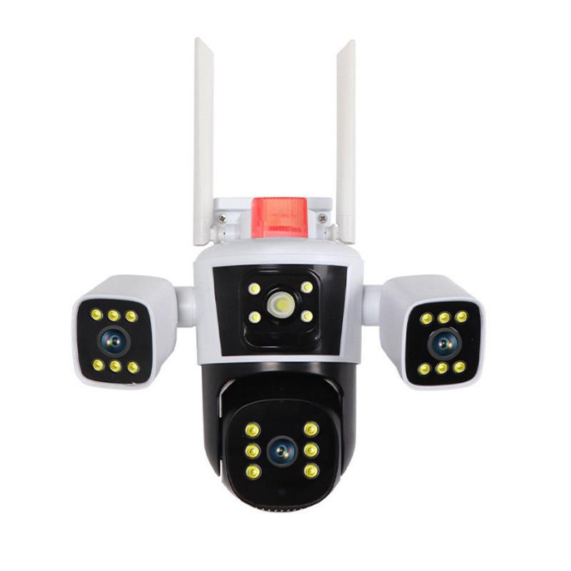 

10K4-Screen Panoramic Surveillance Camera with 10x Zoom, Wireless WiFi, High-Definition, Night Vision.