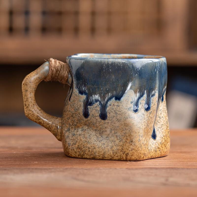 Vintage Kiln-Glazed Ceramic Coffee Mug