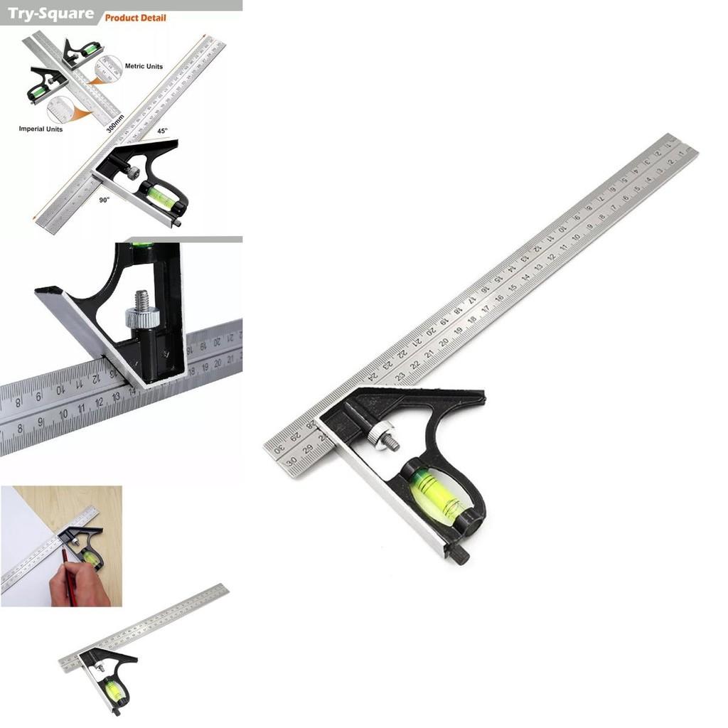 Régua Nível de Ângulo Ajustável de Aço Inoxidável Ferramenta de Medição Para Projetos de Precisão 300mm