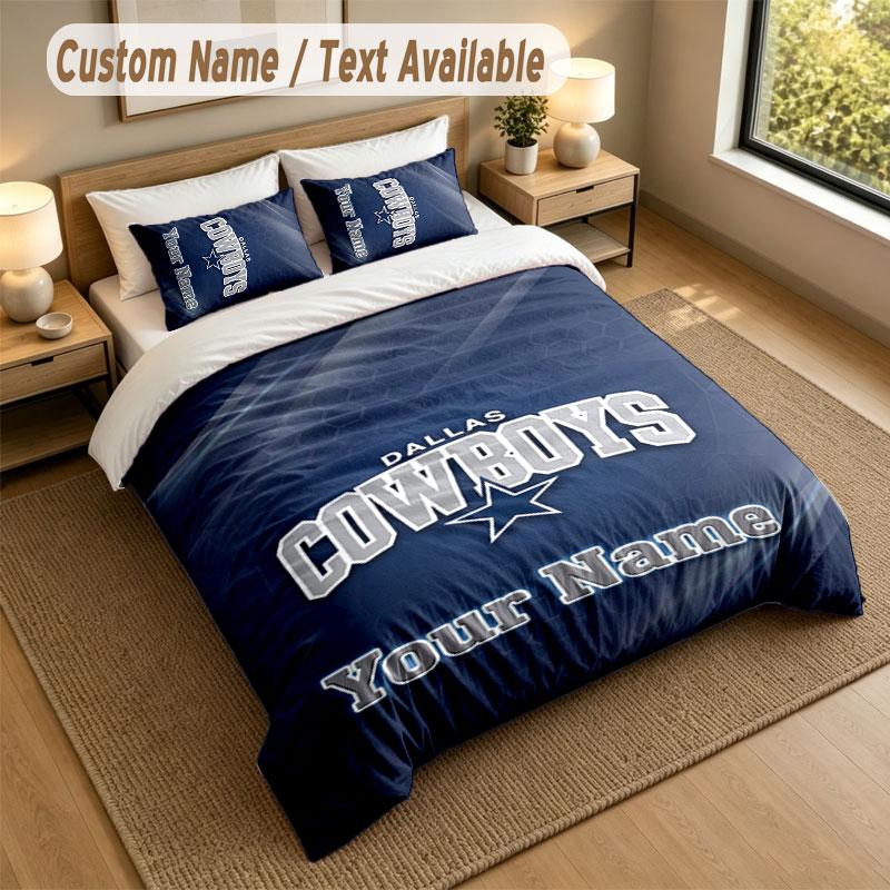Bedding Set 1 Duvet Cover 2 Pillowcases Dallas Cowboys Print Soft Bed Linen Bedroom Decor